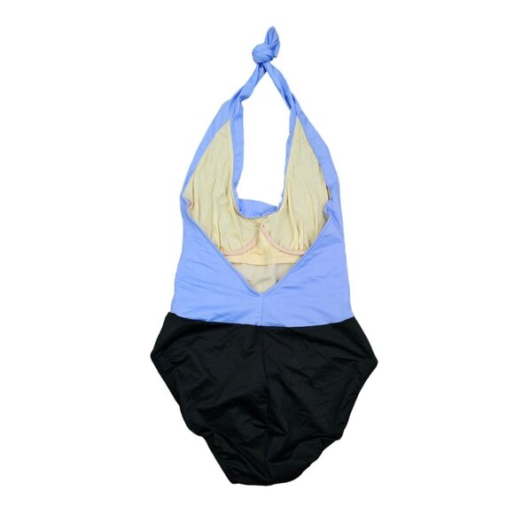 Vintage 90s Miraclesuit Size Medium Halter One‎ Piece Swimsuit Wired Cups Ruched - Picture 4 of 12